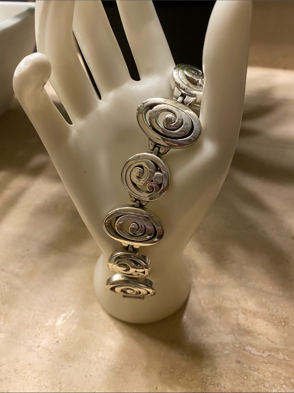 Brighton Silver-Tone Swirl Link Bracelet